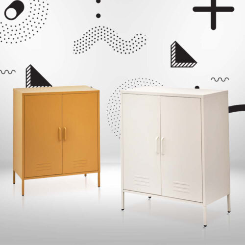 Artiss Buffet Sideboard Metal Cabinet - SWEETHEART White - Image 6