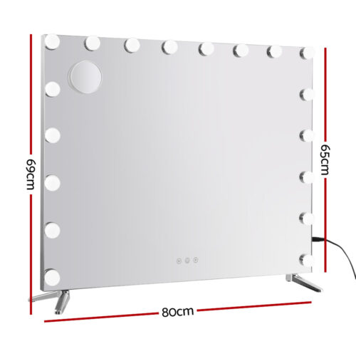80x65cm Embellir Makeup Mirror Hollywood Vanity with LED Light Silver Legs - Image 2