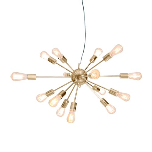 Sarantino 15-Light Hanging Chandelier Brass Living Dining Ceiling Light Lamp Decor - Image 8