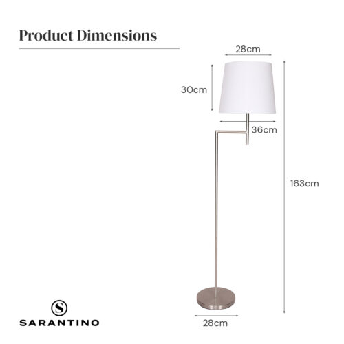 Sarantino Nickel Metal Arc Floor Lamp - Image 9