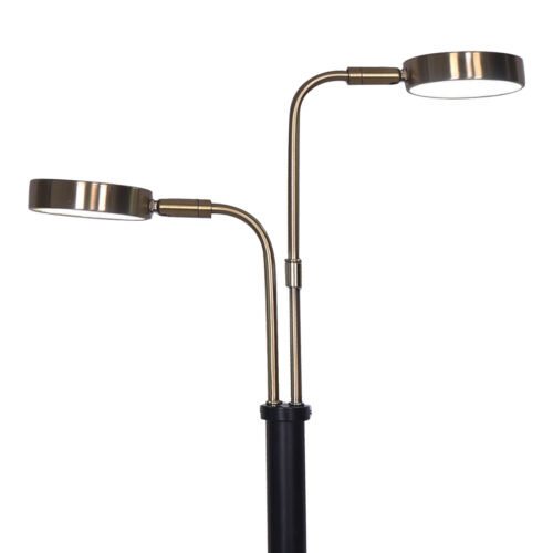 Sarantino LED Metal Table Lamp with 2 Lights Brushed Gold Black Finish - Image 3