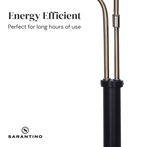 Sarantino LED Metal Table Lamp with 2 Lights Brushed Gold Black Finish - Image 7