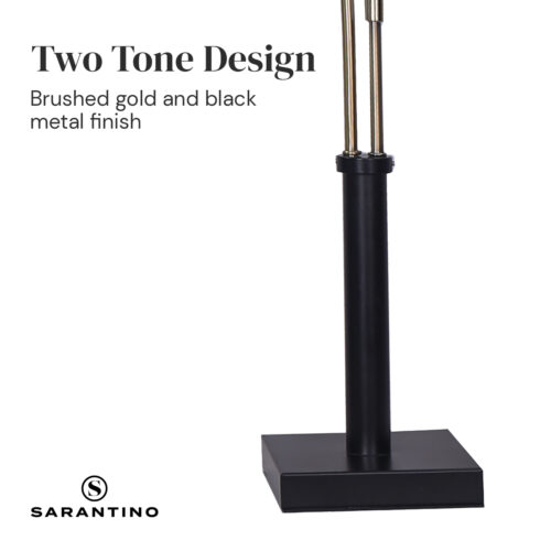 Sarantino LED Metal Table Lamp with 2 Lights Brushed Gold Black Finish - Image 8