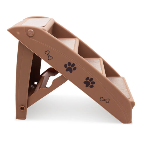 Furtastic 50cm Foldable Pet Step Ladder Stairs  Brown - Image 3