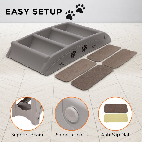 Furtastic 50cm Foldable Pet Step Ladder Stairs  Grey - Image 6