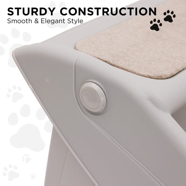 Furtastic 50cm Foldable Pet Step Ladder Stairs  Grey - Image 8