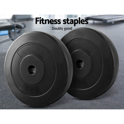 Everfit Weight Plates Standard 2X 5kg Barbell Plate Weight Lifting - Image 3