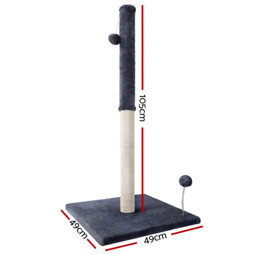 i.Pet Cat Tree 105cm Scratching Post Scratcher Tower Condo House Hanging toys Grey - Image 2