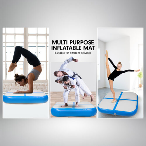 Powertrain 1m Air Inflatable Tumbling Mat Block  Blue - Image 9