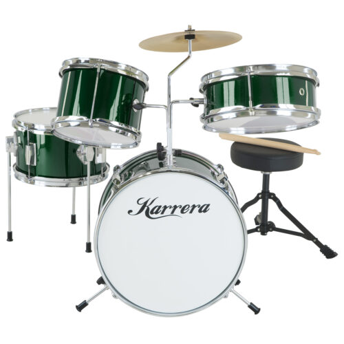 Karrera Childrens 4pc Drumkit  Green
