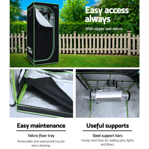 Green Fingers Grow Tent 70x70x160CM 1680D Hydroponics Kit Indoor Plant Room System - Image 8
