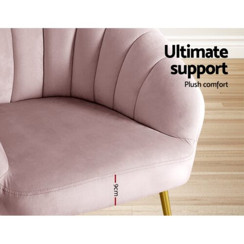 Artiss Armchair Velvet Pink Eloise - Image 5