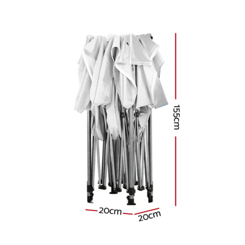 Instahut Gazebo Pop Up Marquee 3x6 Folding 500D Wedding Tent Base Pod White - Image 3