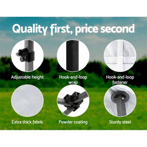 Instahut Gazebo Pop Up Marquee 3x6 Folding 500D Wedding Tent Base Pod White - Image 5