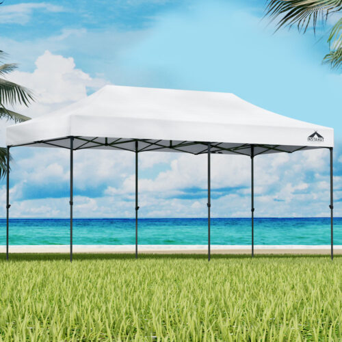Instahut Gazebo Pop Up Marquee 3x6 Folding 500D Wedding Tent Base Pod White - Image 7