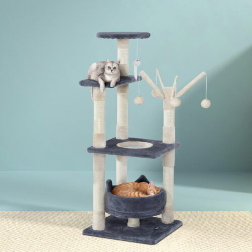 i.Pet Cat Tree 110cm Tower Scratching Post Scratcher Wood Condo House Bed Toys - Image 7