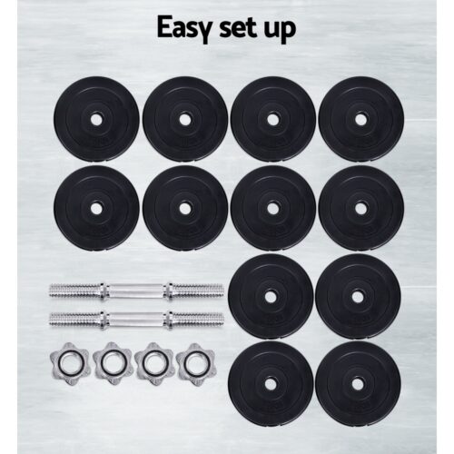 Everfit 35kg Dumbbell Set Weight Plates Dumbbells Lifting Bench - Image 7
