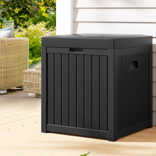 Gardeon Outdoor Storage Box 195L Organiser Garden Bench Deck Toy Shed Tool Black - Image 7