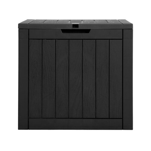 Gardeon Outdoor Storage Box 118L Container Lockable Garden Toy Tool Shed Black - Image 3