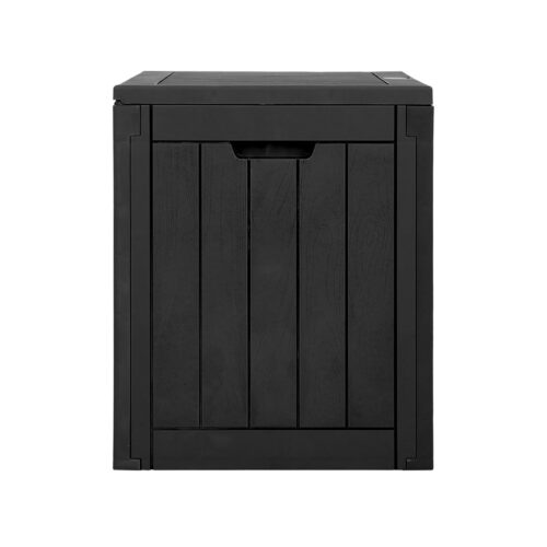 Gardeon Outdoor Storage Box 118L Container Lockable Garden Toy Tool Shed Black - Image 4