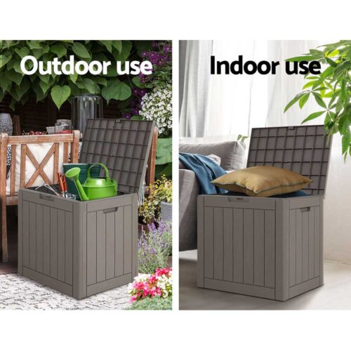 Gardeon Outdoor Storage Box 118L Container Lockable Garden Toy Tool Shed Grey - Image 7