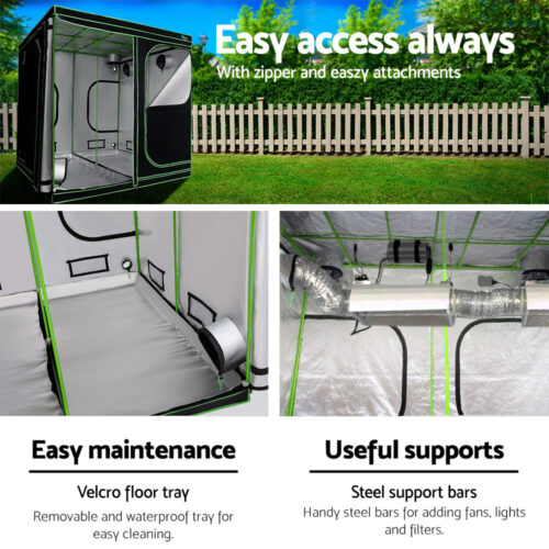 Green Fingers Grow Tent 200x200x200CM Hydroponics Kit Indoor Plant Room System - Image 8