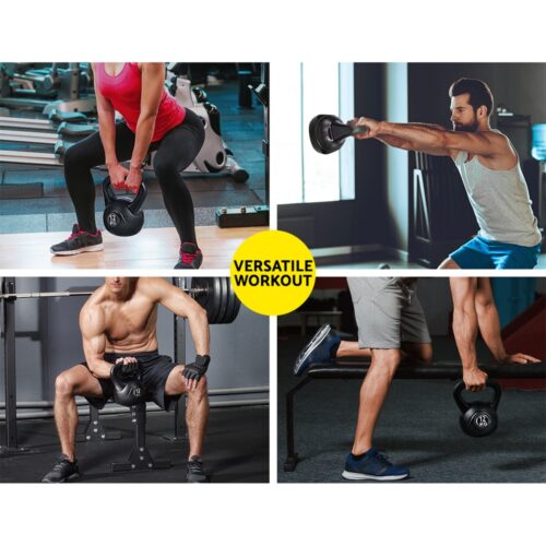 Everfit 12kg Kettlebell Set Weight Lifting Bench Dumbbells Kettle Bell Gym Home - Image 8
