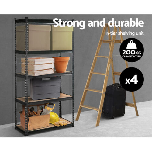 Giantz 4x1.8M Garage Shelving Warehouse Rack Pallet Racking Storage Charcoal - Image 6