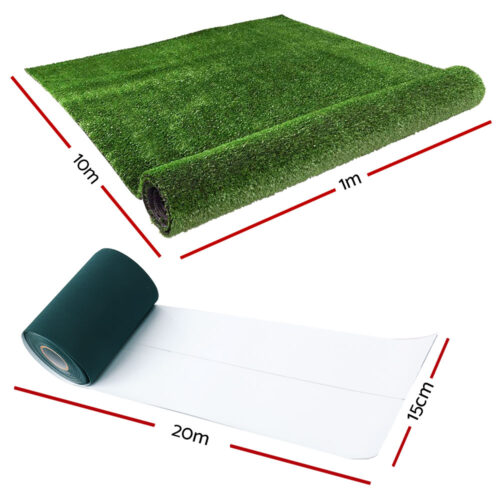 Prime Turf 2x10m Artificial Grass Synthetic Fake 20SQM Turf Lawn 17mm Tape - Image 3