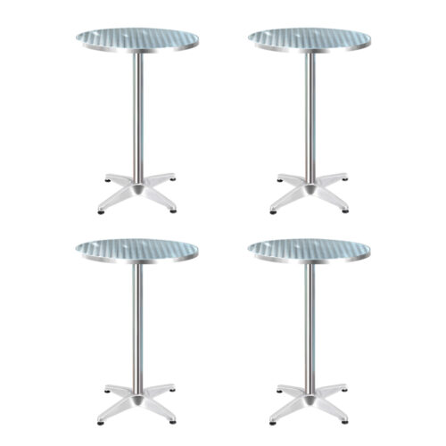 Gardeon Set of 4 Outdoor Bar Table Aluminium Round 70/110CM - Image 2