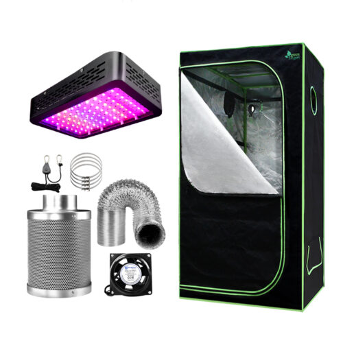 Green Fingers Grow Tent Light Kit 80x80x160CM 1000W LED 4" Vent Fan - Image 2