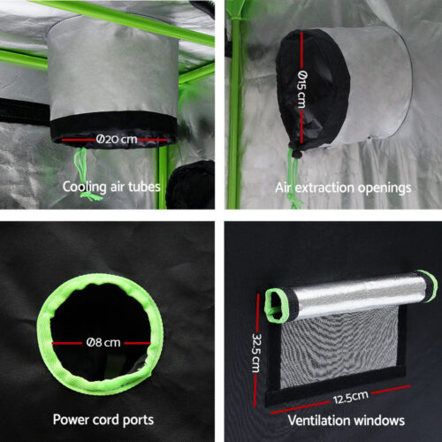 Green Fingers Grow Tent Light Kit 80x80x160CM 1000W LED 4" Vent Fan - Image 4