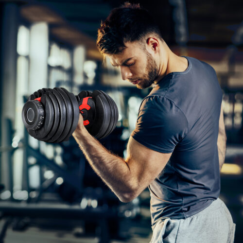 Everfit 24kg Dumbbells Adjustable Dumbbell Weight Plates Home Gym - Image 9