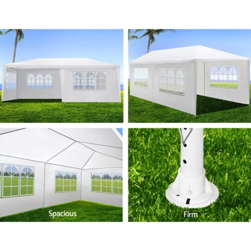 Instahut Gazebo 3x6m Marquee Wedding Party Tent Outdoor Camping Side Wall Canopy 4 Panel White - Image 7