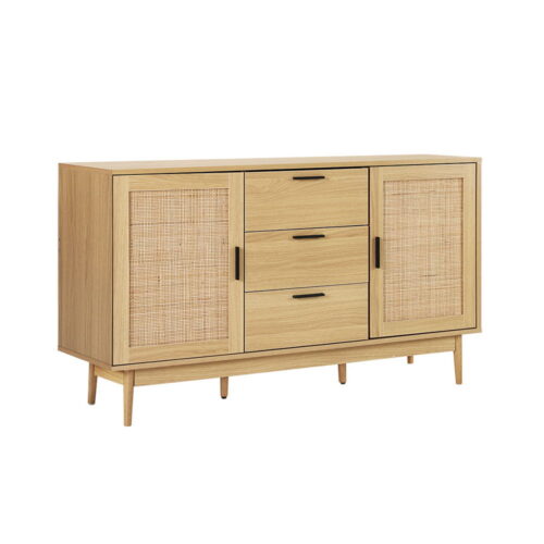 Artiss Rattan Buffet Sideboard - BRIONY Oak - Image 3