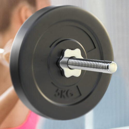 Everfit 18kg Barbell Set Weight Plates Bar Lifting Bench 168cm - Image 3