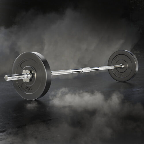 Everfit 18kg Barbell Set Weight Plates Bar Lifting Bench 168cm - Image 6