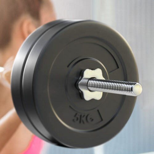 Everfit 28kg Barbell Set Weight Plates Bar Lifting Bench 168cm - Image 3