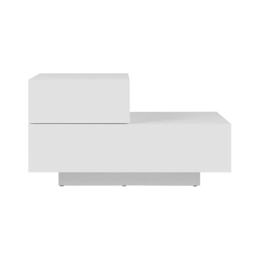 Artiss Bedside Tables LED 2 Drawers - REMI White - Image 3