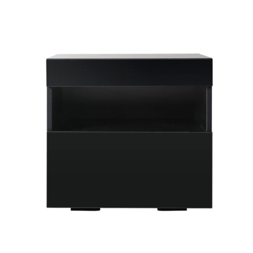 Artiss Bedside Table LED - HERES Black - Image 4