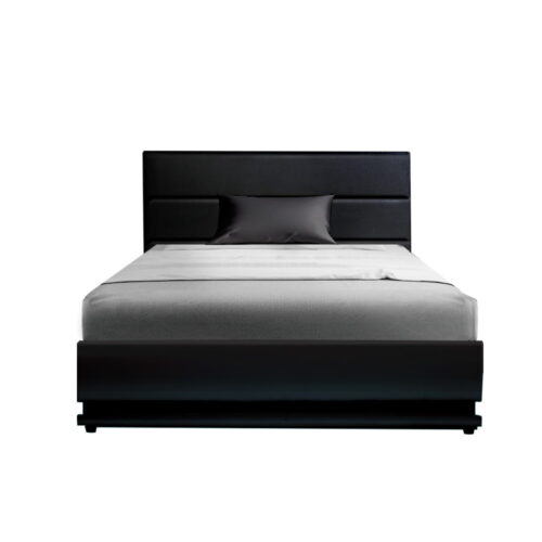 Artiss Bed Frame King Single Size LED Gas Lift Black LUMI - Image 3