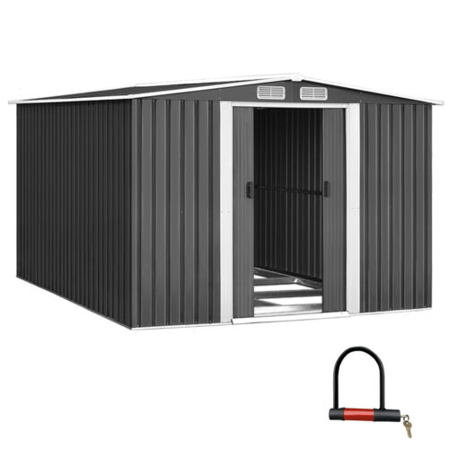 Giantz Garden Shed 2.58x3.14M w/Metal Base Sheds Outdoor Storage Workshop Shelter Sliding Door - Image 2