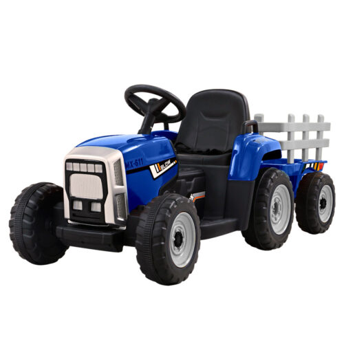 Rigo Kids Electric Ride On Car Tractor Toy Cars 12V Blue - Image 2