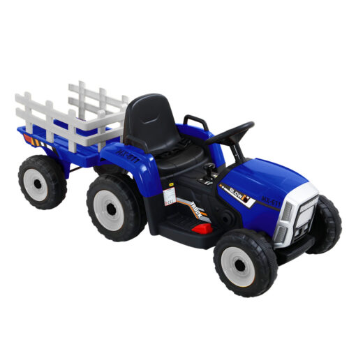 Rigo Kids Electric Ride On Car Tractor Toy Cars 12V Blue - Image 4