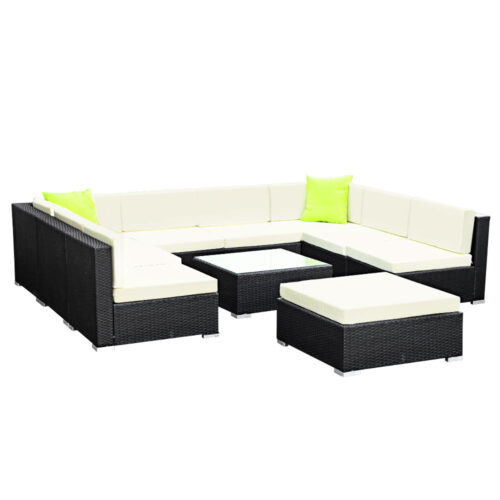 Gardeon 10-Piece Outdoor Sofa Set Wicker Couch Lounge Setting Cover - Image 5