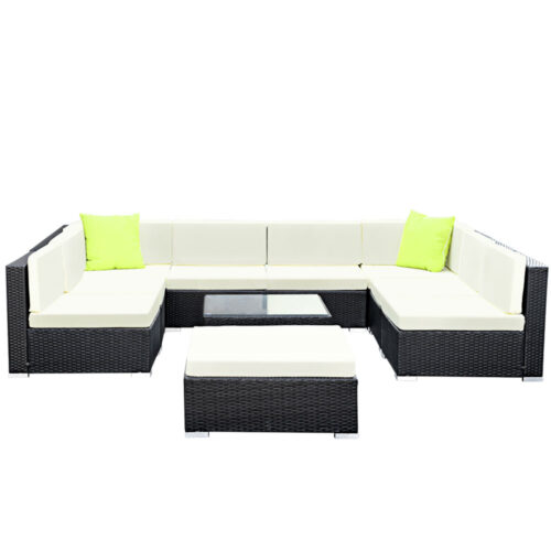 Gardeon 10-Piece Outdoor Sofa Set Wicker Couch Lounge Setting 9 Seater - Image 4