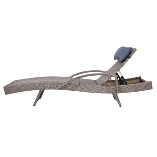 Gardeon 2x Sun Lounge Wicker Lounger Outdoor Furniture Beach Armchair Adjustable Grey&Beige - Image 4
