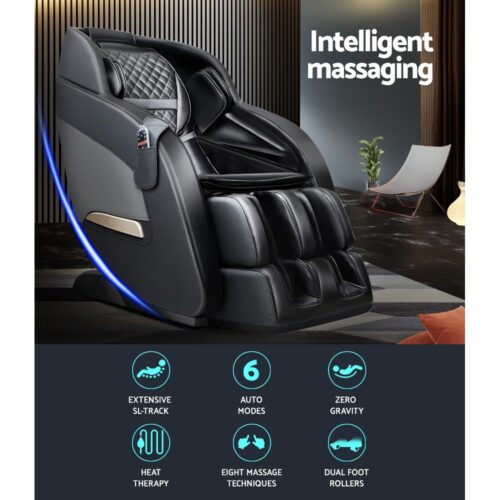 Livemor Massage Chair Electric Recliner Massager Black Decima - Image 5