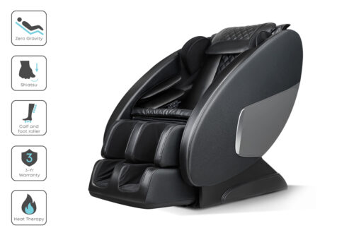 Livemor Massage Chair Electric Recliner Massager Black Ellmue - Image 8