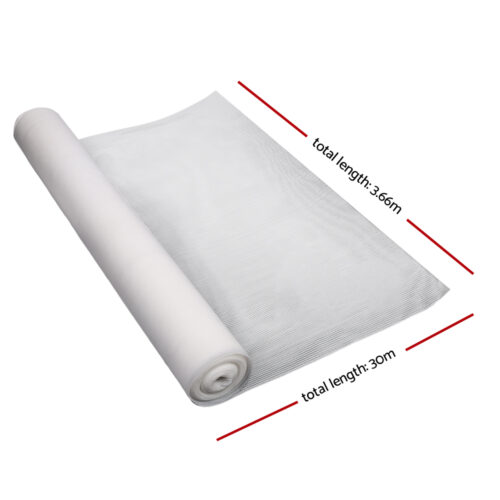 Instahut 90% Shade Cloth 3.66x30m Shadecloth Wide Heavy Duty White - Image 3